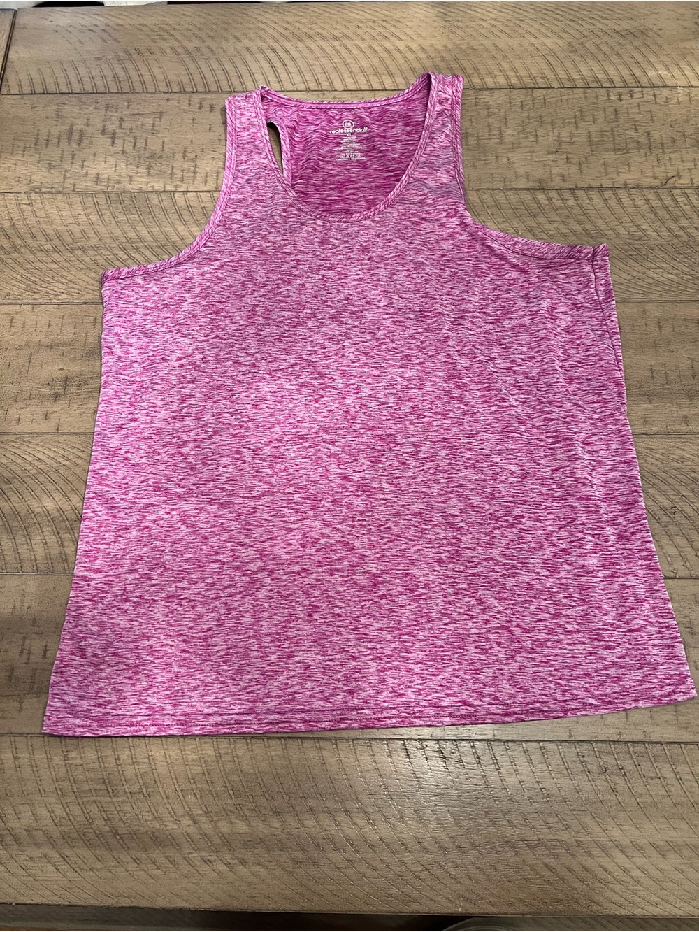 Real Essentials Heather Pink Racerback Tank Top
